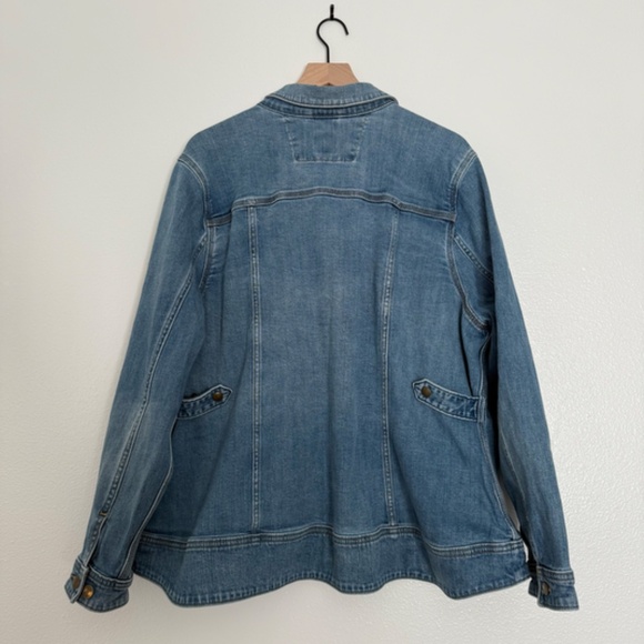 CARHARTT - Rugged Flex Benson Button Front Stretch Blue Denim Jacket - 3x 24/26 - Picture 10 of 12